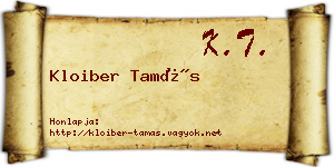 Kloiber Tamás névjegykártya